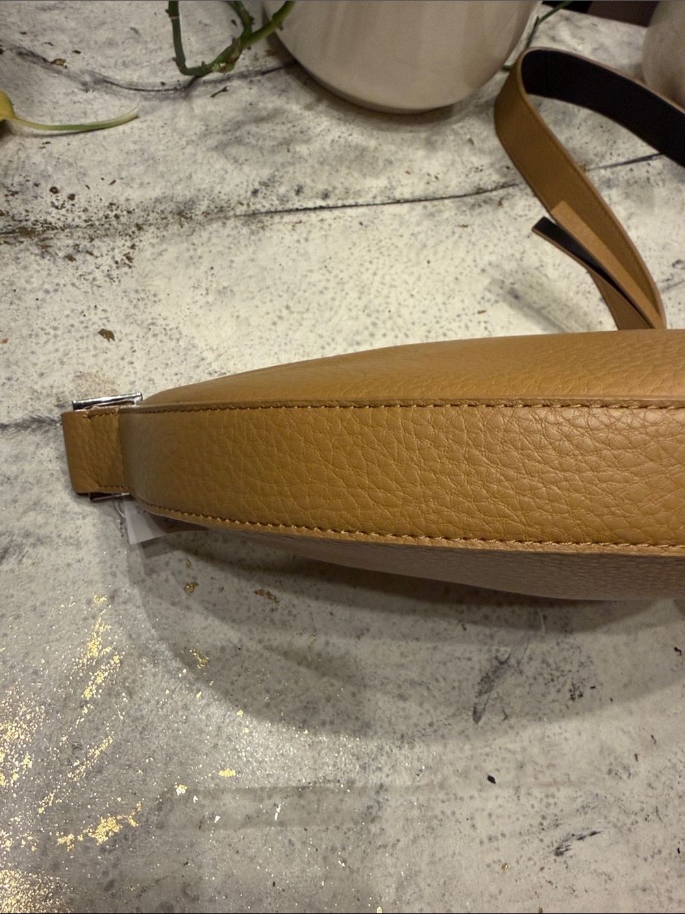 All Saints Tan Crescent Crossbody Bag - Picture 6 of 11
